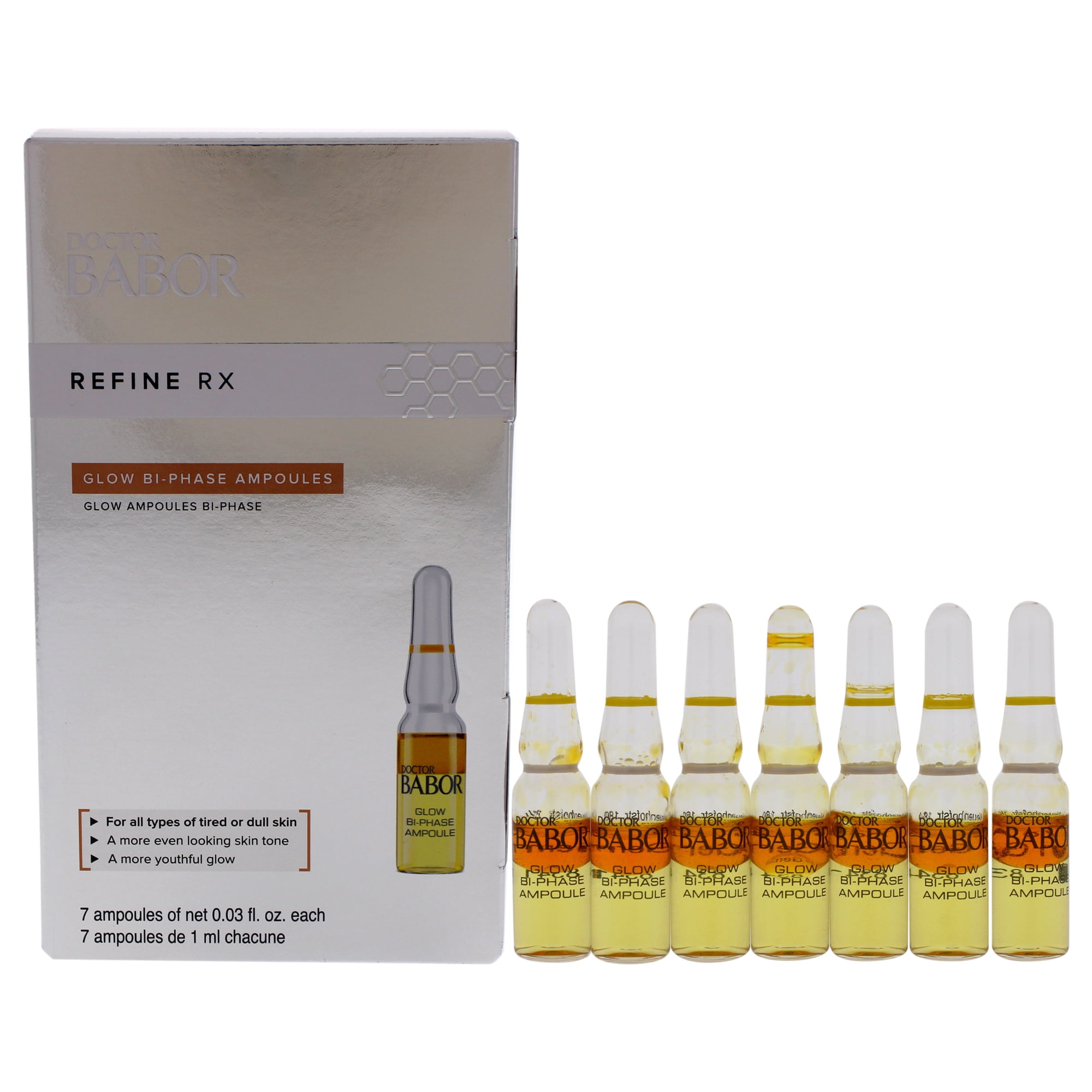 Babor Doctor Babor Refine RX Glow BiPhase Ampoules for Women, 7 x 1 ml