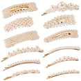 thumbnail image 2 of 12 pieces of pearl hair clips big hair clips pin hair clips tie ladies hair elegant handmade fashion hair accessories party wedding daily pearl hair clips, 2 of 8