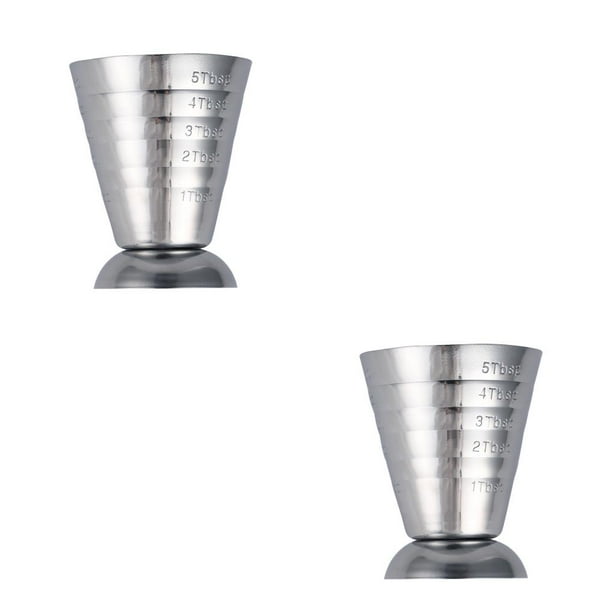 Bearachild Jigger de medición precisa de acero inoxidable a prueba de herrumbre lavable Pub Bar tazas a prueba de fugas exquisita Tumblerful 1 pièce 2Conjunto