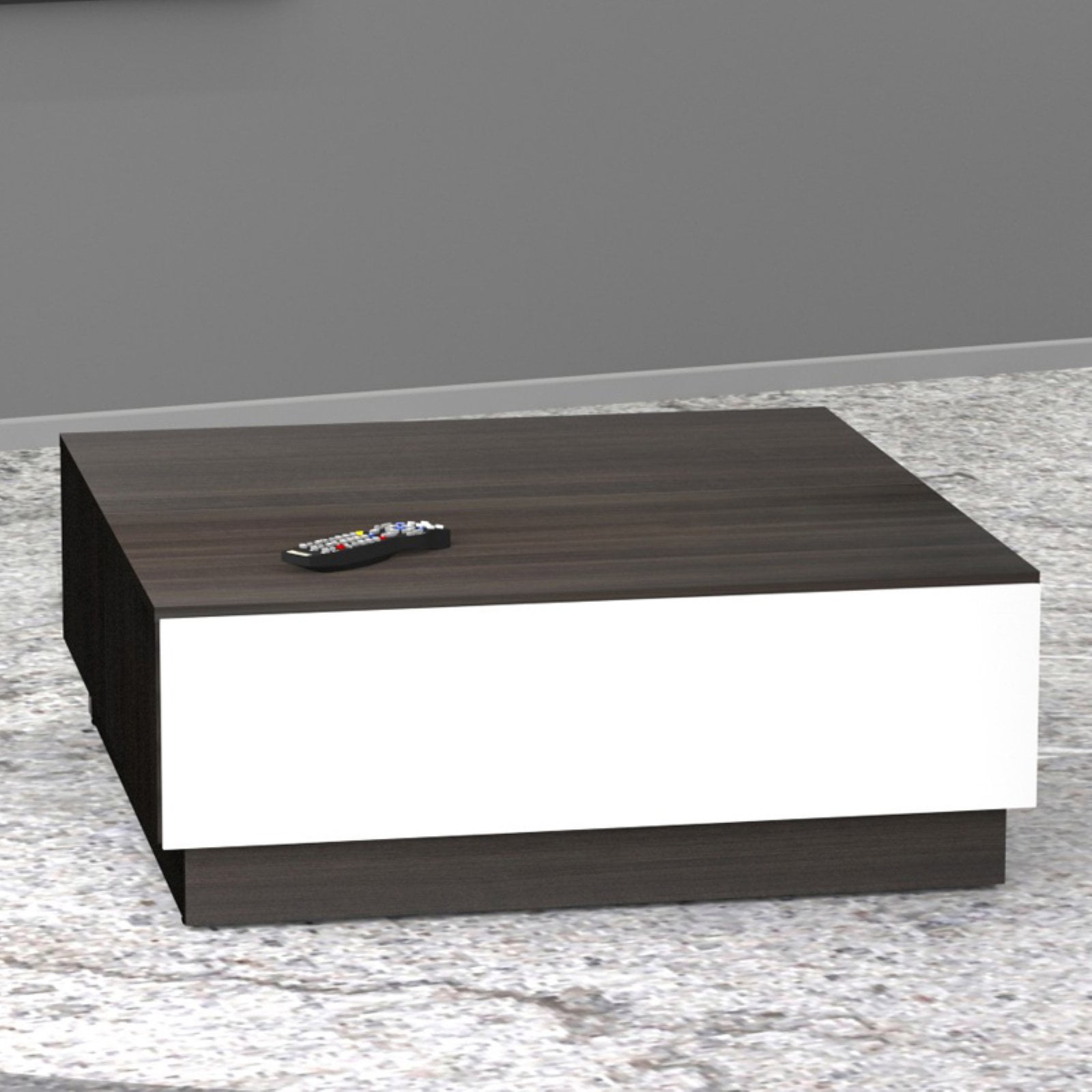 Nexera Allure Coffee Table with Hidden Storage, White/Ebony - Walmart