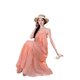 thumbnail image 3 of Vestidos largos de playa para mujer, color naranja, sin espalda, línea A, 3 of 5