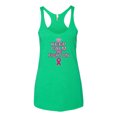 thumbnail image 2 of Wild Bobby, Keep Calm and Fight On Breast Cancer Awareness Tri-Blend Racerback Tank Top, Envy, Small, 2 of 3