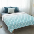 thumbnail image 4 of Aqua Ombre Stripe Blanket Soft Cozy Warm Throw Blanket for Couch, Plush Fuzzy Flannel Fleece Blankets for Sofa, Modern Abstract Art Gradient Striped Bed Blankets Lightweight Gifts for Women, 40"x50", 4 of 9