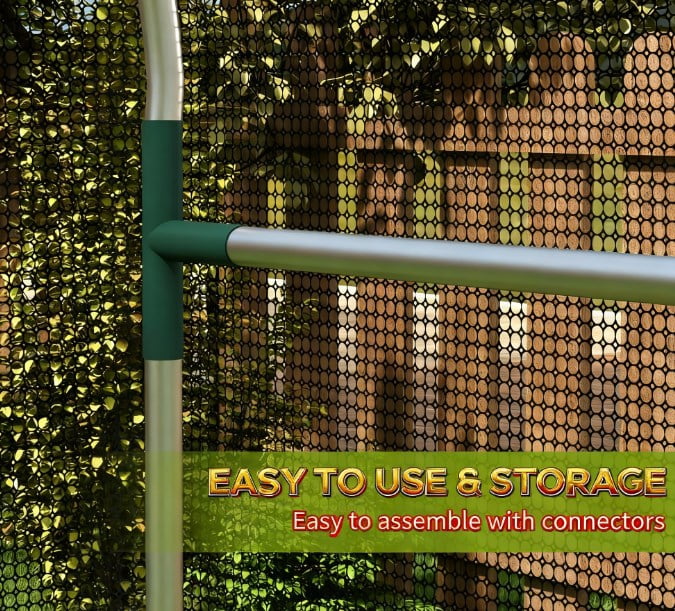 Plant Cage, Plant Protection Tent, Galvanized Steel Crop Cage, with Zippered Door
