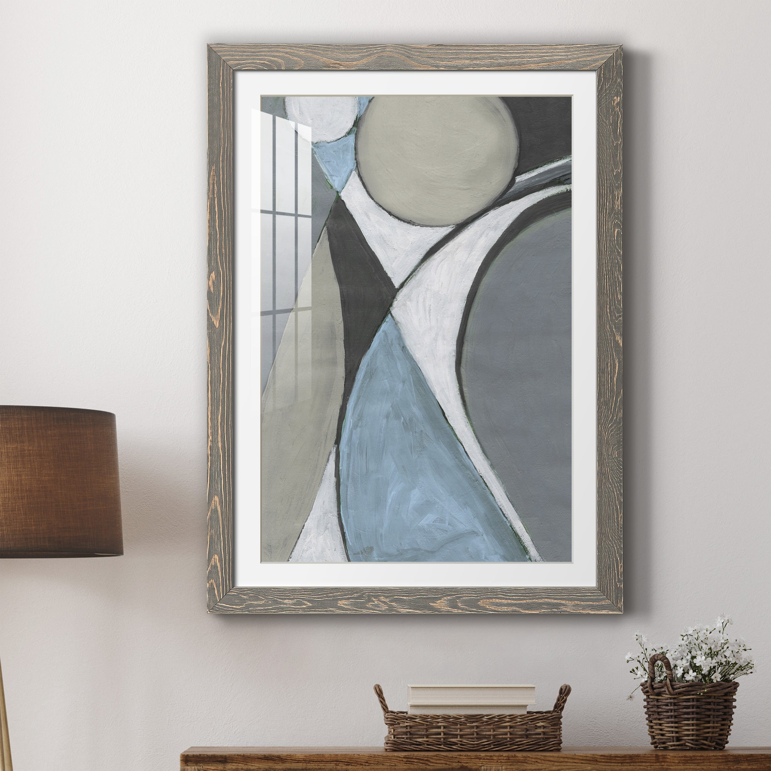 A Soft Jeweled Geometric II - Premium Framed Print - Distressed Barnwood Frame - Ready to Hang