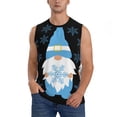 thumbnail image 2 of Lsque Christmas Gnome Snowflake Print Men's Cotton Blend Sleeveless Muscle Shirts (S-3XL)- Moisture Wicking, Odor Protection, UPF 30+,XX-Large, 2 of 8
