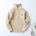thumbnail image 2 of Splozh Boys Sweater Quarter Zip up Knit Neck Warm Pullver Kids Knitwear,Khaki 8-10 Years, 2 of 6