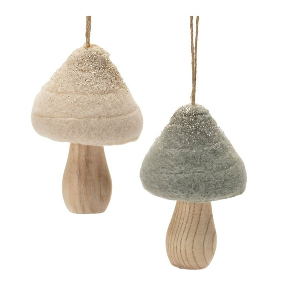 Melrose Felt Fabric Mushroom Ornament Set of 12