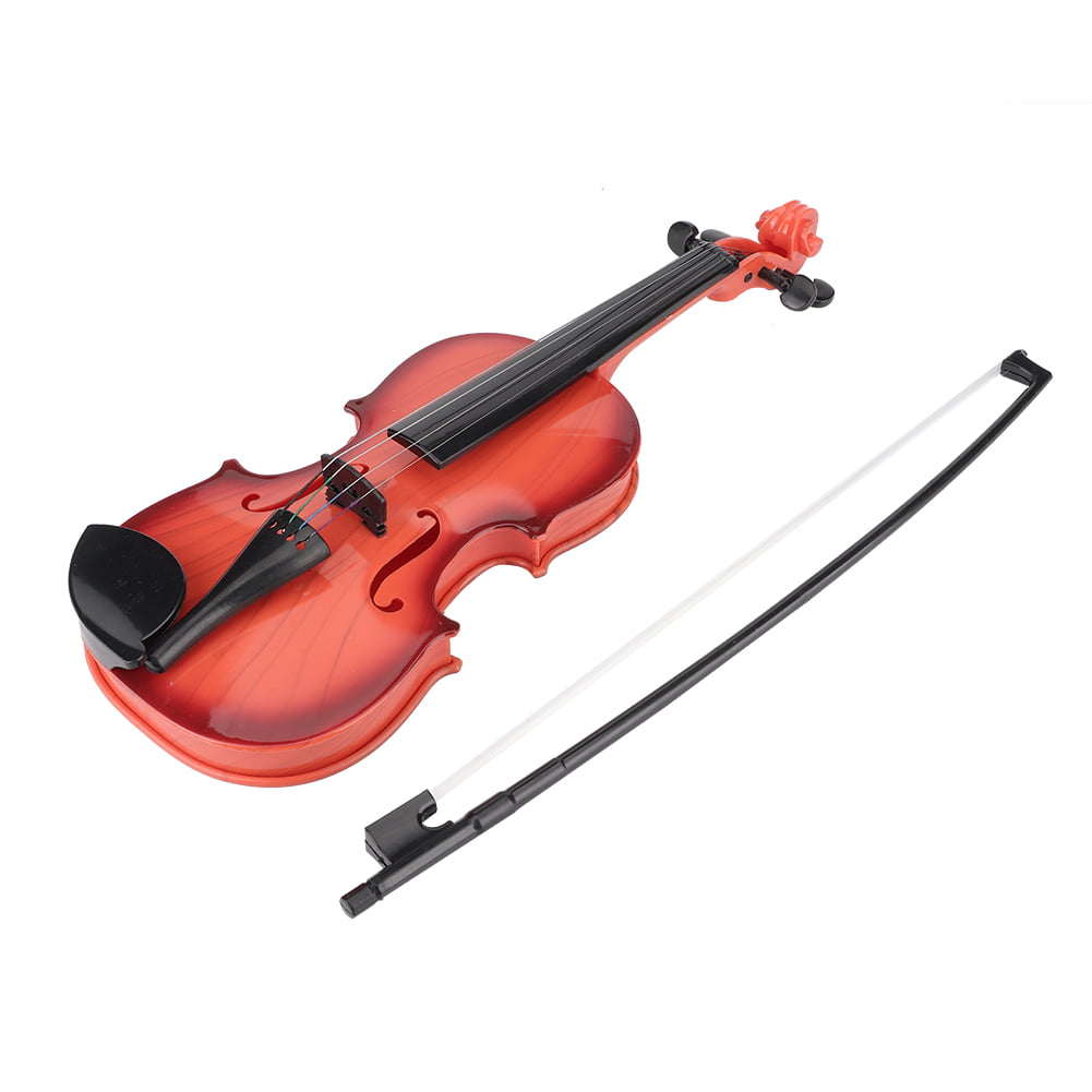 Light Brown DISHUECO Simulated Kid Acoustic Violin Toy Adjustable String Musical Beginner Develop Instrument Practice