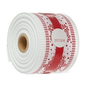 Holiday Time Ribbon, Red/White Snowflake, 25'