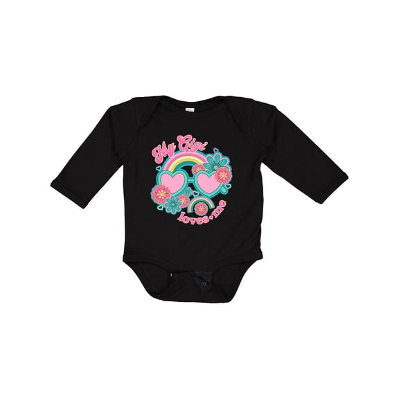 Inktastic My Gigi Loves Me Girls Rainbow Granddaughter Girls Long Sleeve Baby Bodysuit