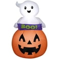 thumbnail image 4 of Baby Ghost in Jack-o'-Lantern with Banner Airblown Yard Inflatable, Multicolor, 3.5', Halloween by Way To Celebrate, 4 of 8