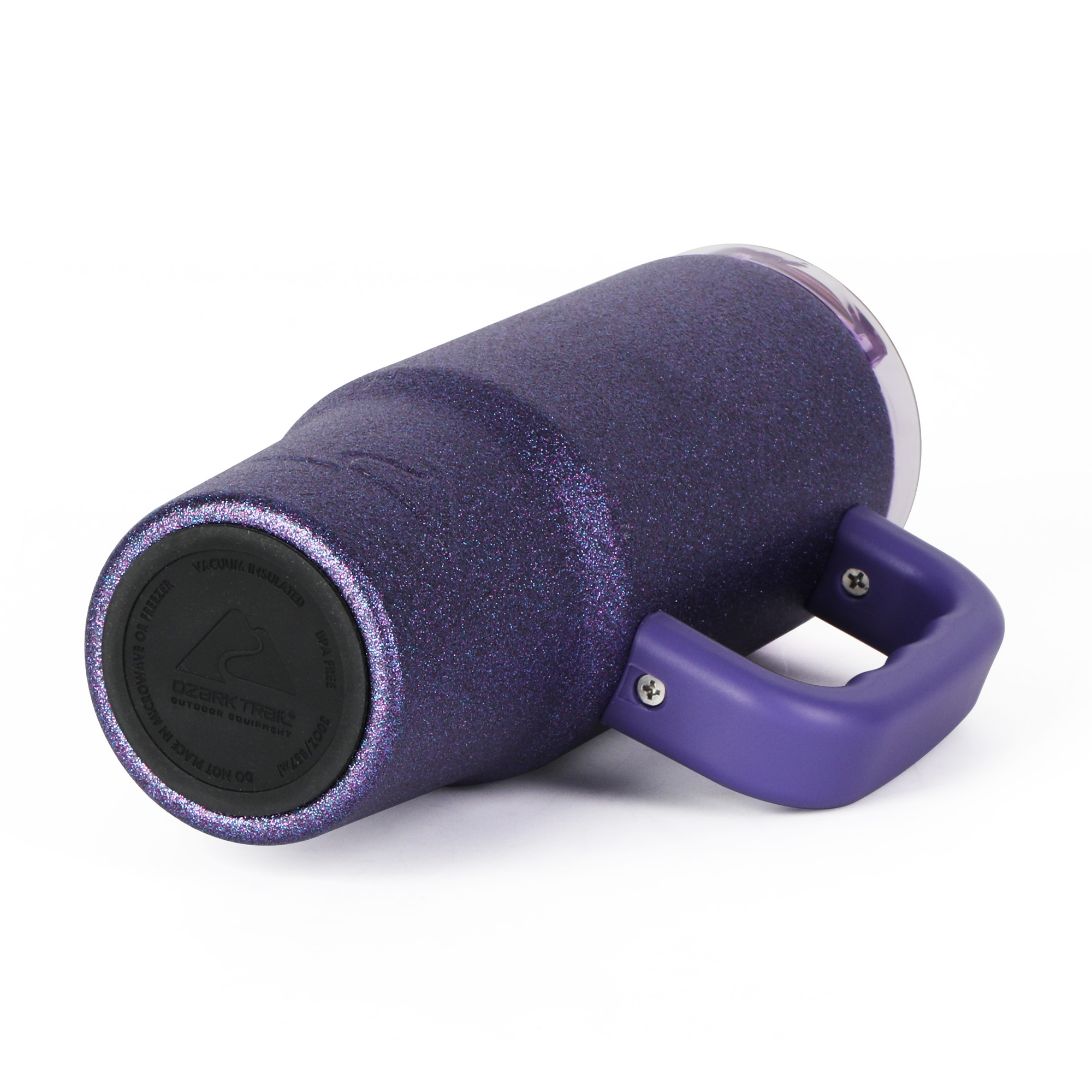 Ozark Trail 30 oz Limited Edition Stainless Steel Insulated Tumbler with Handle, Purple Glitter