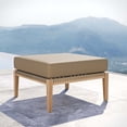 thumbnail image 2 of Ottoman Lounge Chair, Brown Natural, Teak Wood, Outdoor Patio Balcony Cafe Bistro Garden Hospitality Restaurant, Modern Contemporary HB34219, 2 of 7