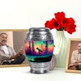 thumbnail image 6 of JAGASY Telescope Funeral Keepsake Urns for Ashes for Women, Blue Small Urn for Ashes Adult Male, Pine Trees Decorative Urns for Father, Aurora Borealis Cremation Urn for Mother, (3 Inch), 6 of 7
