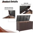 thumbnail image 5 of 120 Gallon Outdoor Storage Box, Large Wicker Deck Box, Waterproof& Weatherproof, UV-resistant Patio Organizer, Brown, 5 of 6