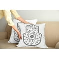 thumbnail image 2 of Ambesonne Hamsa Throw Pillow Cover 2 Pack, Lotus Blossoms Kabbalah Art, 16", White Black, 2 of 5