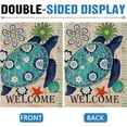 thumbnail image 3 of Turtle Beach 28 x 40 House Flag Welcome Summer Double Sided, Tropical Ocean Burlap Garden Yard Decoration Rustic Coastal, Nautical Sea Seasonal Outdoor Décor Decorative Large Flag, 3 of 6