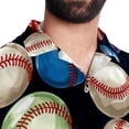 thumbnail image 5 of Baseball Men's Short Sleeve Poplin Beach Shirts, Casual Printed Button Down Summer Hawaiian Shirt - Unisex, 5 of 6