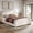 Beige, variant on Christopher Knight Home King Size Bed Frame With Linen Upholstered Curved Headboard, Solid Wood Legs, Green
