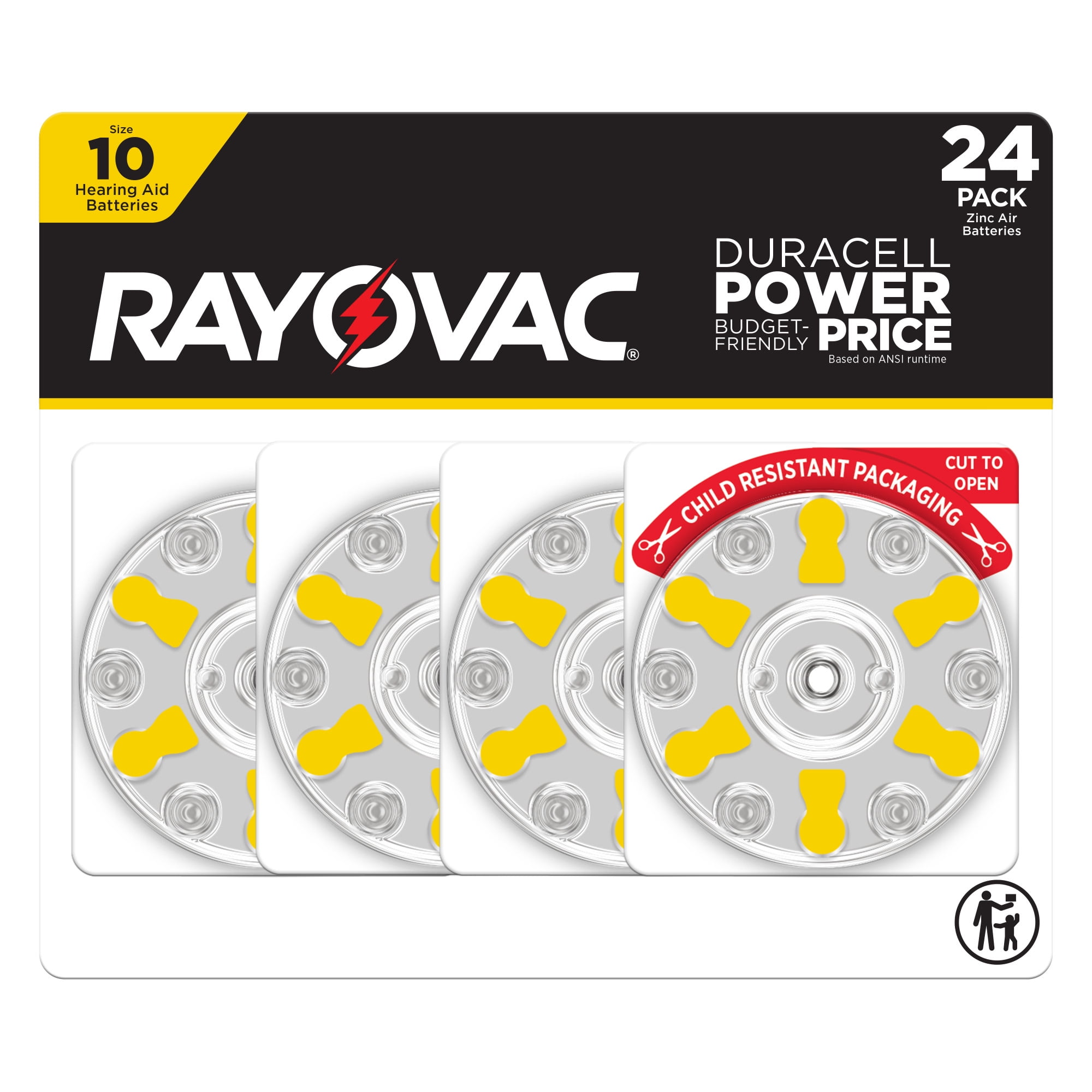 (2 pack) Rayovac Size 10 Hearing Aid Batteries (24 Pack), Size 10 Batteries