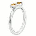 thumbnail image 3 of Bague Double Cœur en Argent Sterling Stackable Expressions Citrine Taille 9, 3 of 3