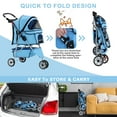 thumbnail image 5 of CL.HPAHKL Dog Stroller, 3 Wheels Foaldable Cat Stroller Dog Cat Cage Jogger Stroller for Medium Small Dogs Cats, Pet Stroller with Storage Basket and Cup Holder Portable Lightweight for Travel, 5 of 8