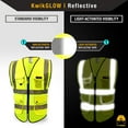 thumbnail image 3 of KwikSafety (Charlotte, NC) SUPERIOR Safety Vest (9 POCKETS) Class 2 ANSI High Visibility Reflective Heavy Duty Mesh Zipper Hi Vis Construction Surveying Engineering Work HiViz Men | Yellow Small, 3 of 6