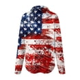 thumbnail image 4 of Leey-World 4th Of July Shirts for Women Button Up 4th of July Shirts for Women America Printed Tshirt Patriotic Vintage USA Tee Tops(Red,S), 4 of 5