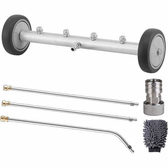Undercarriage Pressure Washer Attachment, 16" Under Car Cleaner for Low-Clearance Vehicles, 4000 PSI