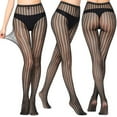thumbnail image 4 of Kilaqueen Fashion Fishnets Sheer Tights for Women, Sexy High Waist Mesh See Through Hollow Out Pantyhose Nylon Black Lace Fish Net Stockings Leggings, 4 of 4