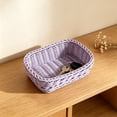 thumbnail image 6 of Beforeyayn Plastic Woven Basket, Rectangular Organizer Tray for Bathroom or Desk, for Renters or Neat Freaks, on Sink or Shelf, for Bathroom Kitchen And Desktop Organization, 6 of 6