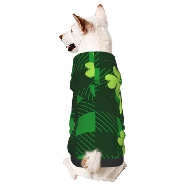 Fotbe Happy St. Patrick's Day5 Sudadera con Estampado para Perros Pequeños – Suéter con Capucha para Mascotas, Tela Suave de Forro Polar con Bolsillo-Medium