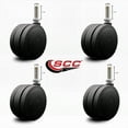 thumbnail image 2 of 4 Inch Black Heavy Duty Floor Safe Twin Wheel Caster 1/2” Threaded Stem Set of 4, 2 of 2