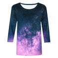 thumbnail image 4 of YanHoo Femmes Tuniques à Manches 3/4 Hauts à Manches 3/4 T-Shirts Graphiques Chemises Manches 3/4 Hauts et Chemisiers pour Dames Liquidation Soldes Hauts à Col Rond pour Femmes Économies d'Été 2025 Argent, 4 of 4