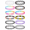 Black, Rainbow, Yellow, variant on Tattoo Choker Necklace Set Stretchy Adjustable 12 Pack