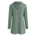 thumbnail image 4 of QHFBli Women Hooded Sweater Dress Trendy Texture Knit Casual Pullover Hoodies Loose Fit Long Sleeve Elegant Sweatshirt Fall Dress, 4 of 5