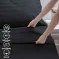 thumbnail image 6 of Cotton King Flat Sheet Only, 600 Thread Count 100% Egyptian Cotton Top Sheet 1Pcs, Cool & Breathable Flat Bed Sheets Wrinkle, Fade, Stain Resistant (Black Stripe King), 6 of 7