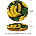 thumbnail image 3 of Banana 6PCS Round Microfiber Leather Table Coasters Set, 11x11 cm/4.3x4.3 in, Drink Coaster Mats for Home and Kitchen Use, 3 of 6