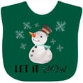 thumbnail image 3 of Inktastic Let It Snow Cute Snowman in Hat and Scarf Boys or Girls Baby Bib, 3 of 4