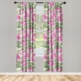 thumbnail image 3 of Ambesonne Floral Curtains, Vintage Roses Nature Plot, Pair of 28"x84", Soft Pink and Sage Green, 3 of 5