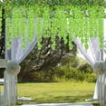 thumbnail image 6 of Babibeauty 6 Pack 3.6 Feet Artificial Fake Wisteria Vine Ratta Hanging Garland Silk Flowers String Home Party Wedding Decor (Green), 6 of 8