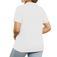 thumbnail image 2 of Olyvenn Plus-Size-Summer-Tops for Women Collared V Neck Button Collared Shirts Flowy Tunics Trendy Short Sleeve Blouses White XXXL, 2 of 6
