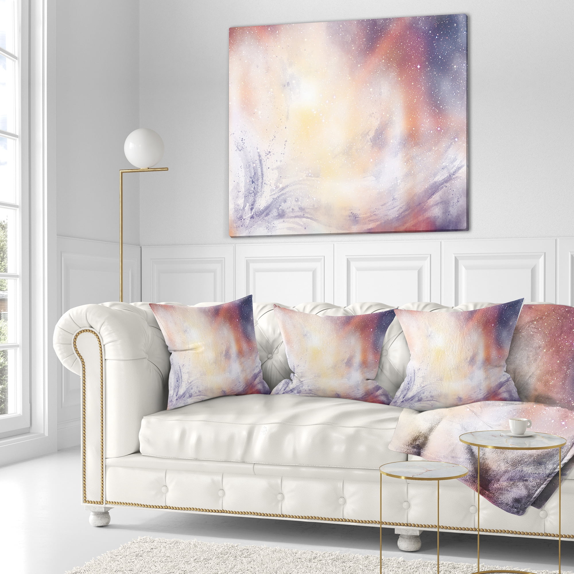 Designart Blurry Watercolor with Star - Abstract Throw Pillow - 18x18