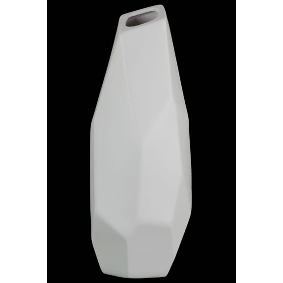 Ceramic Vase Matte Finish White-16.25"H
