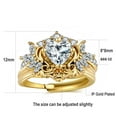 thumbnail image 2 of Matching Rings Yellow Gold Plated Couple Rings Wings 1CT Heart Red CZ Wedding Ring Sets, 2 of 7