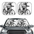 thumbnail image 2 of Hirioo Capybara Riding Bicycle for 2PCS Windshield Sun Shade Foldable | Front Windshield Shade for Sun, Heat and UV Rays-Medium, 2 of 6