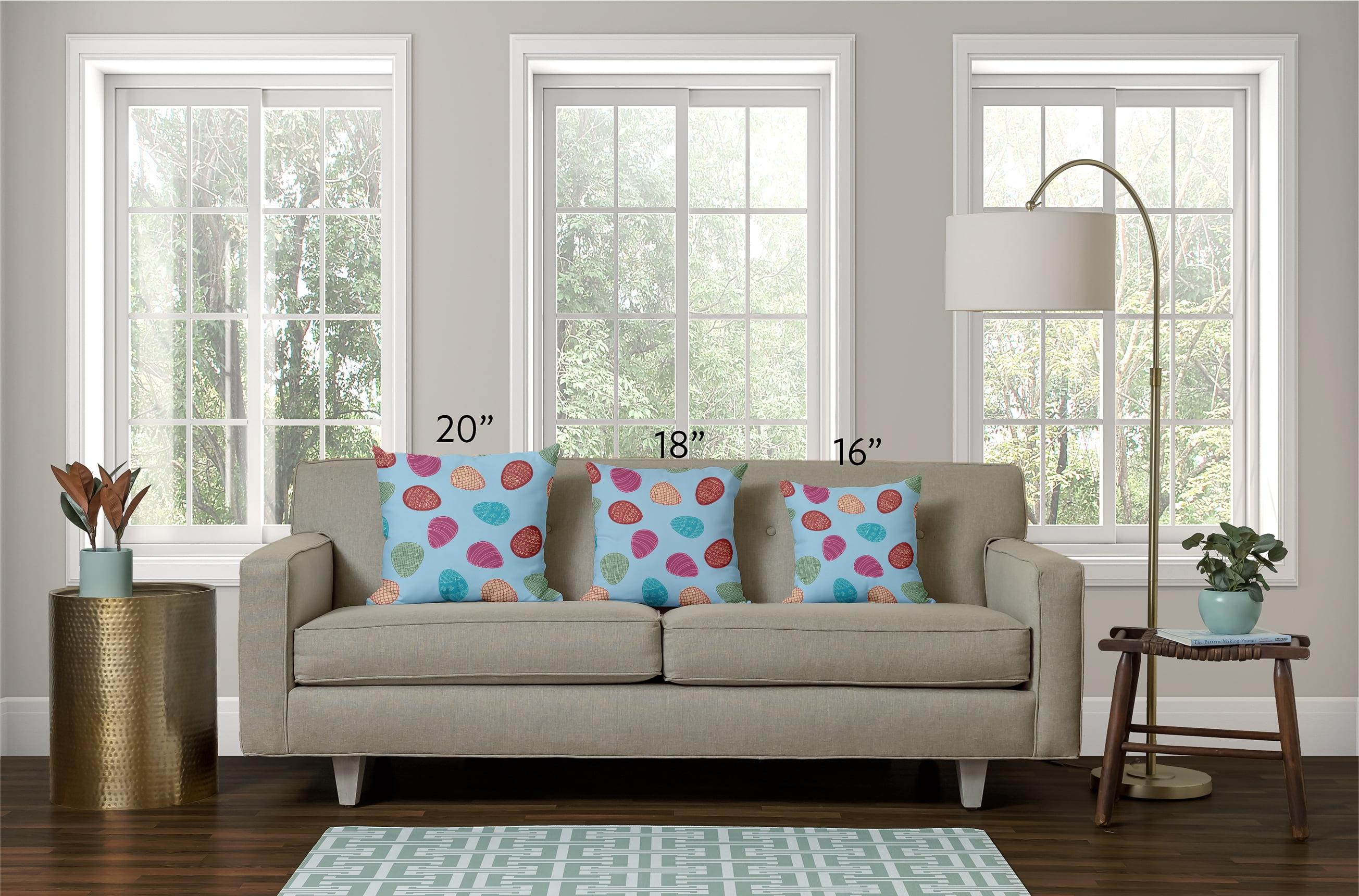 Simply Daisy 20" x 20" Easter Polyester Throw Pillow