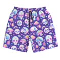 thumbnail image 3 of Uemuo Skull mushroom colorful Pattern Men's Swim Trunks Hawaiian Beach Bathing Suit Swimsuits Beach Quick-Dry Shorts with Pockets-X-Large, 3 of 9