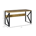 thumbnail image 3 of HOMCOM 55 Inches Computer Writing Desk, Home Office Workstation with K-Shaped Steel Leg and Storage Shelf for Living Room, Study, Brown and Black, 3 of 9